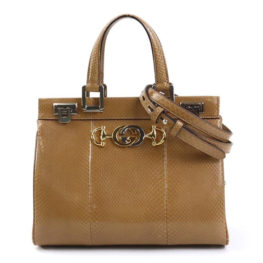 GUCCI グッチ ハンドバッグ ショルダーバッグ ズゥミ パイソン  