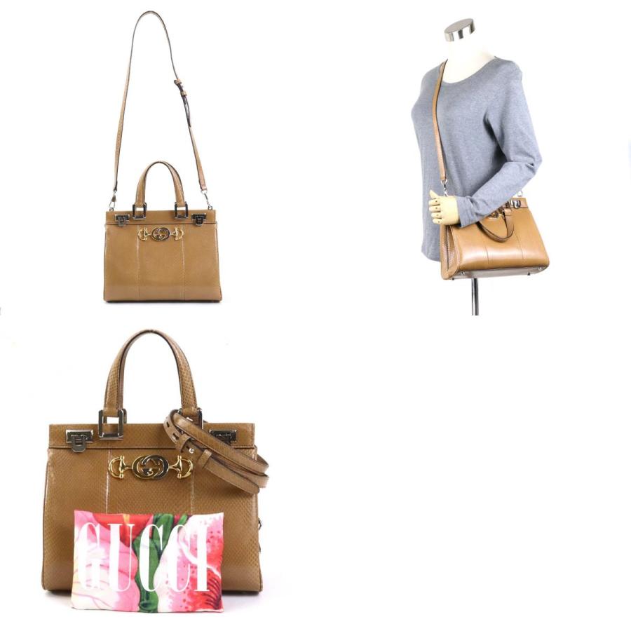 GUCCI グッチ ハンドバッグ ショルダーバッグ ズゥミ パイソン  