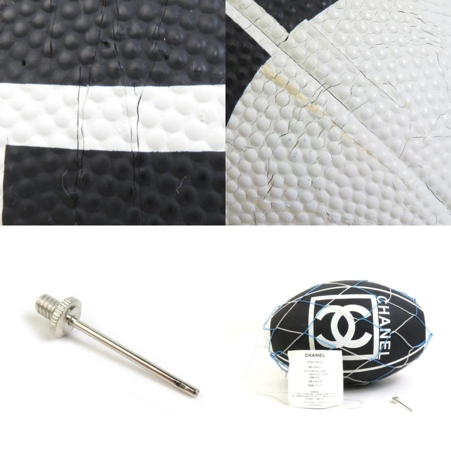 CHANEL - シャネル CHANEL  ラグビーボール ゴム ブラック×ホワイト ユニセックス 送料無料【中古】 99927j CHANEL（シャネル） ラグビーボール ゴム ブラック×ホワイト
