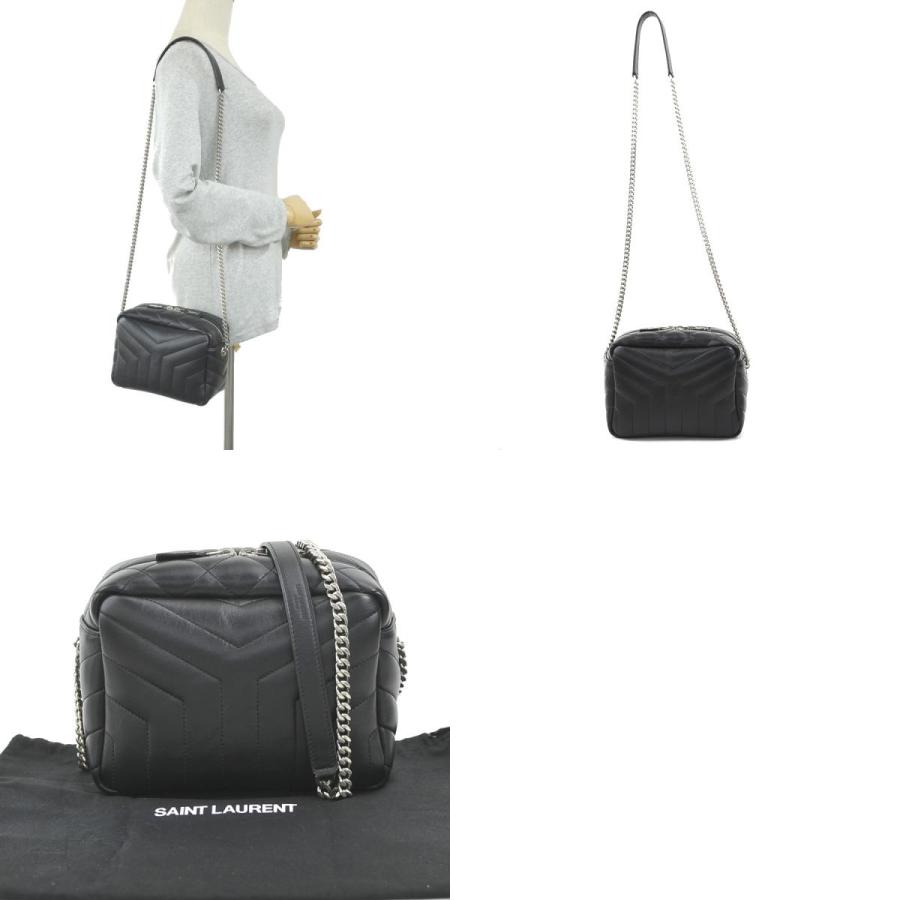 サンローラン SAINT LAURENT ショルダーバッグ ルル レザー ブラック