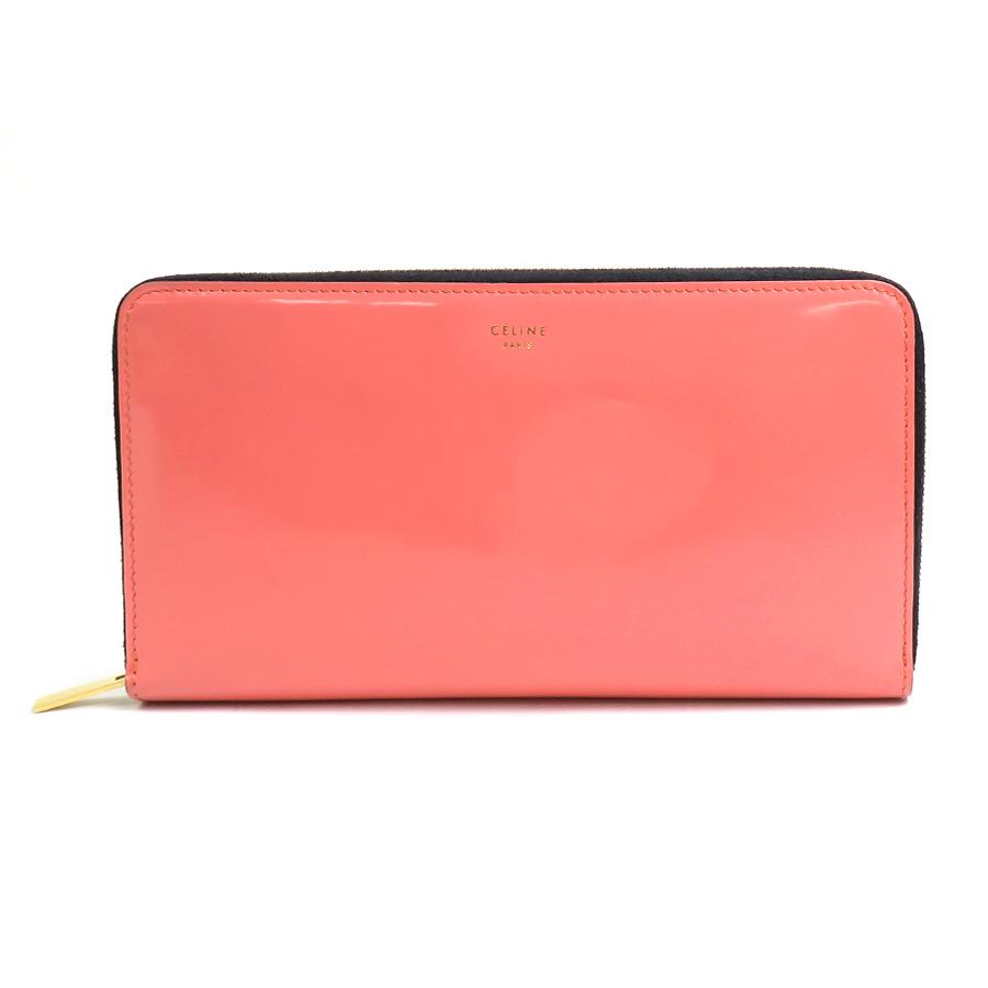 CELINE（セリーヌ） ラウンドファスナー長財布 パテントレザー 