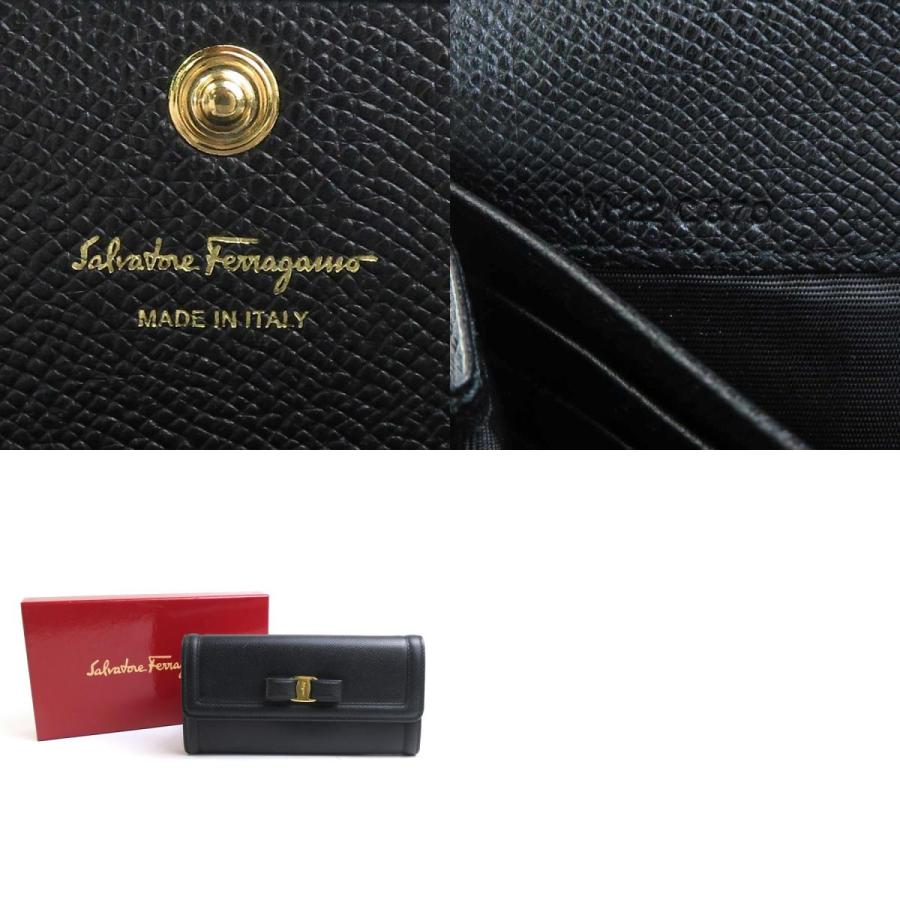 極美品　Salvatore Ferragamo 長財布　ヴァラリボン　ブラック サルヴァトーレフェラガモ Salvatore Ferragamo 長財布 ヴァラ