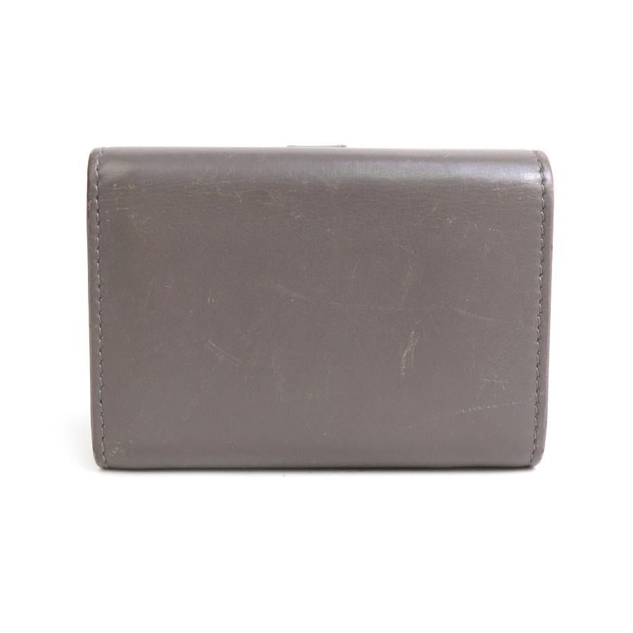 YSL グレー レザー 財布 三つ折財布 サンローラン SAINT LAURENT 三つ折り財布 レザー グレー