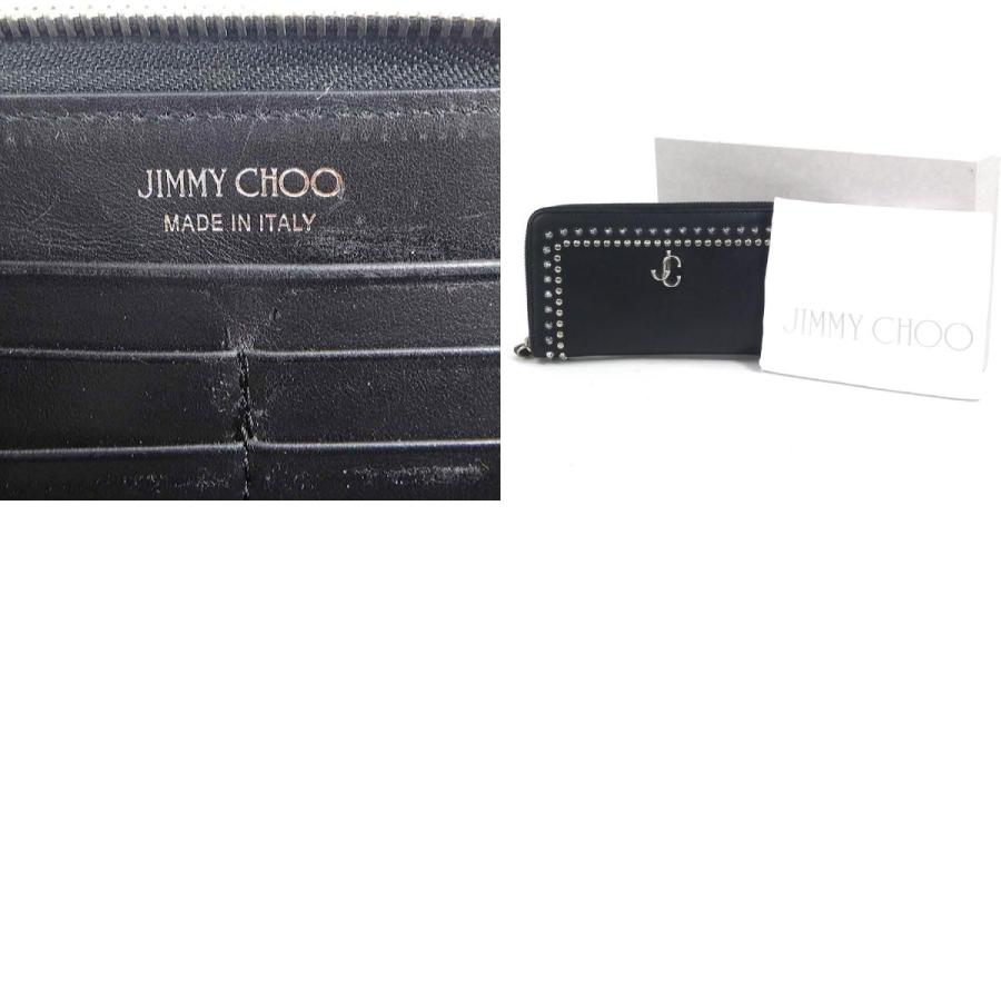 ジミーチュウ JIMMY CHOO ラウンドファスナー長財布 レザー ブラック