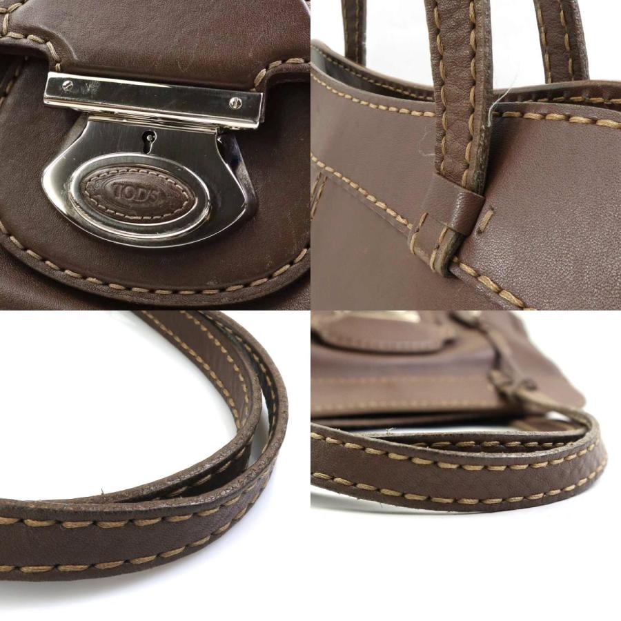 トッズ TOD'S ハンドバッグ レザー ブラウン : ブランドバリュー