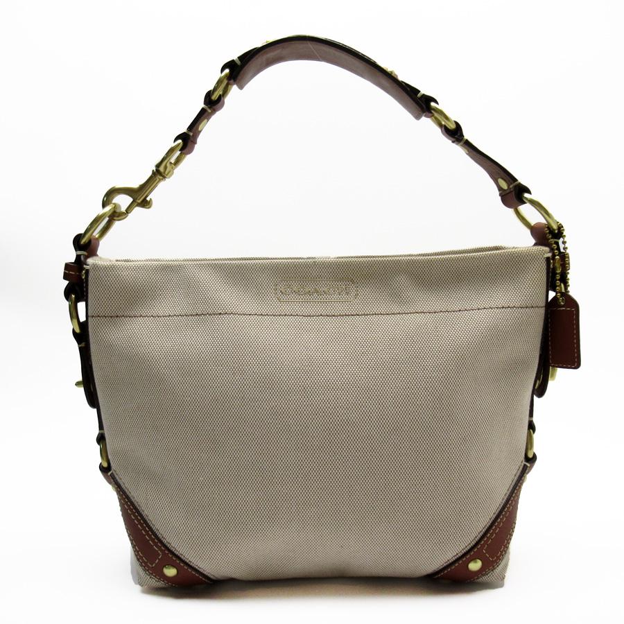COACH（コーチ） ショルダーバッグ キャンバスxレザー アイボリーx