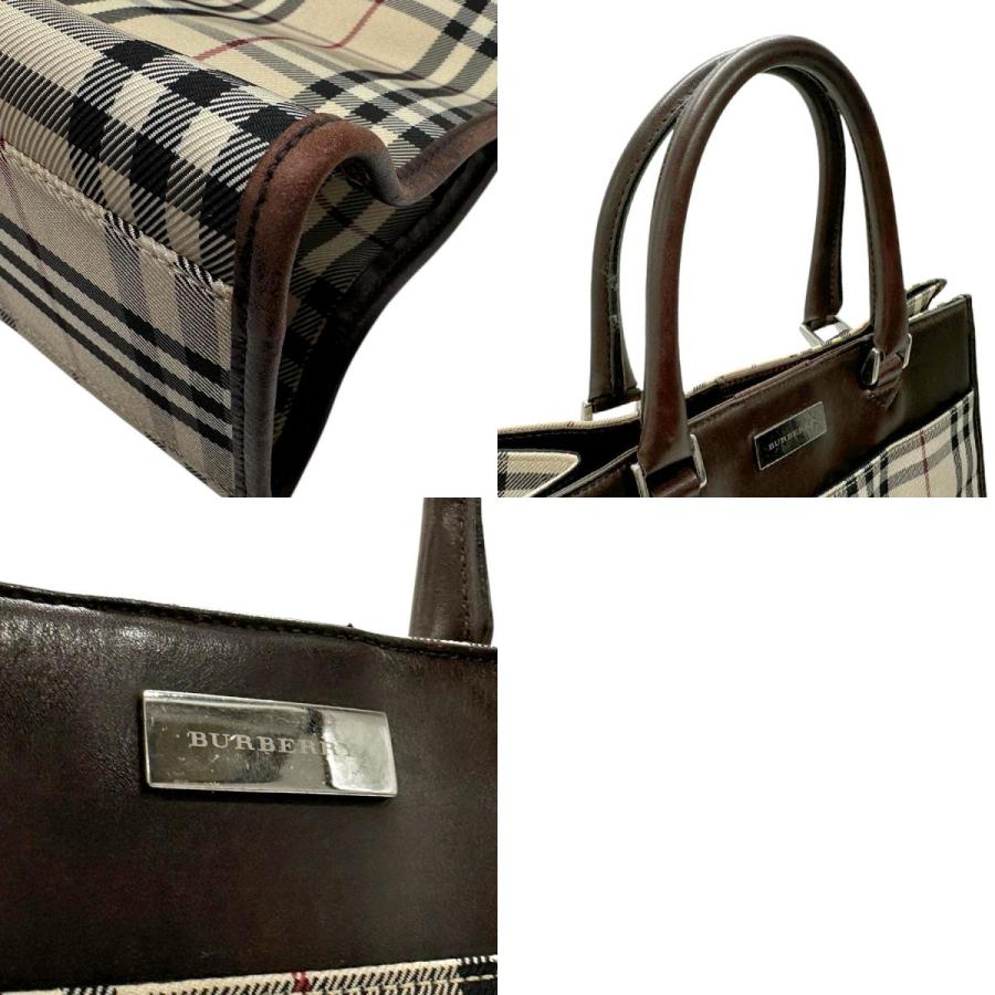 BURBERRY ハンドバッグ ベージュ系 レザー BURBERRY（バーバリー） ハンドバッグ ナイロンキャンバス/レザー