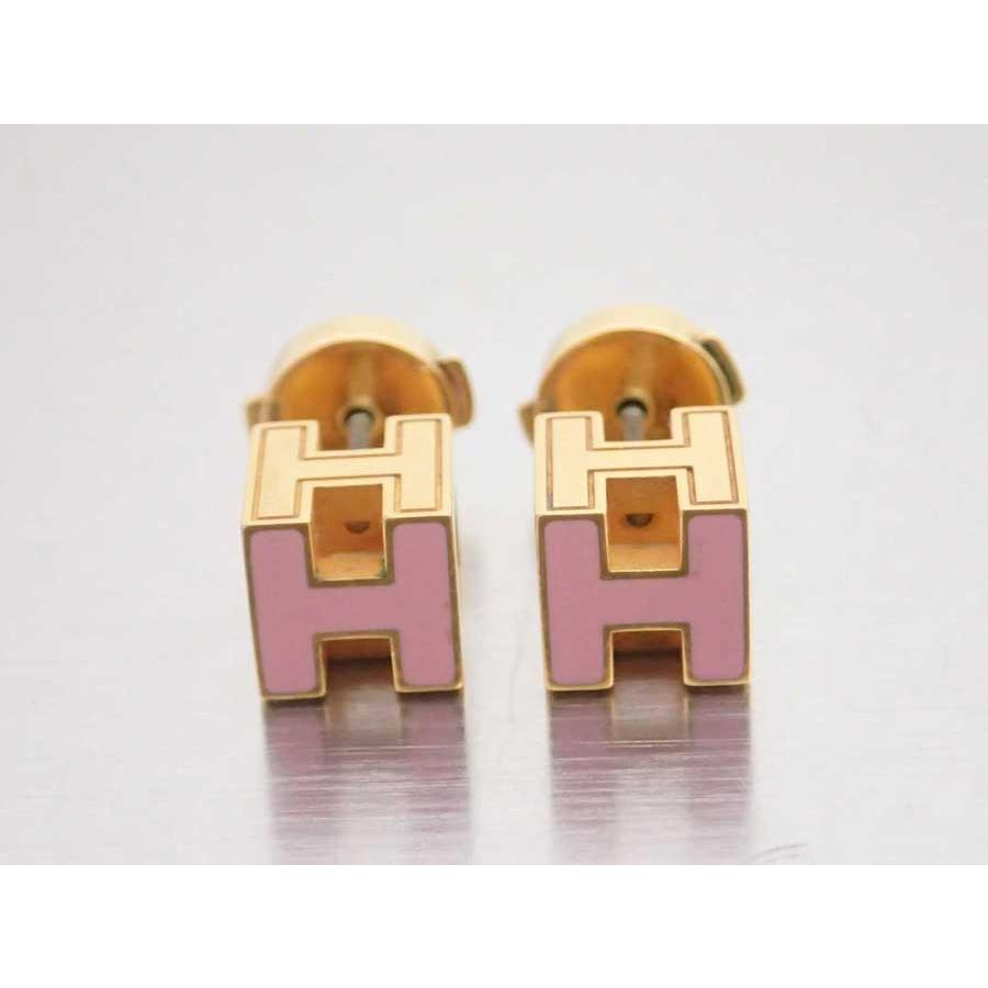 大人気 エルメス Hermes カージュドアッシュ H エルメス レディース キューブ 定番人気 ピアス 金属素材ｘエナメル ゴールドｘピンク レディース 定番人気 エトロフグン Ed76e3fc Studio J Co