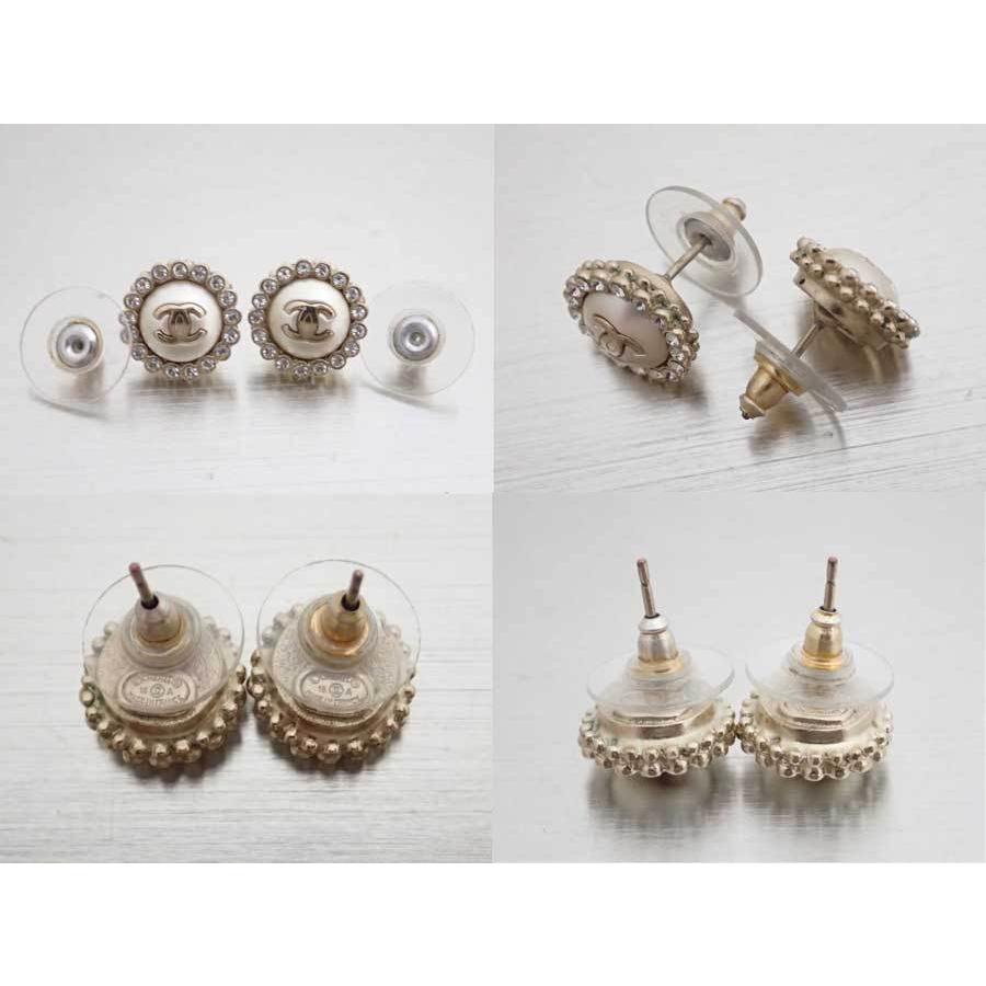 ファイナルバーゲン シャネル Chanel ピアス ココマーク 金属素材ｘフェイクパールｘラインストーン ライトゴールドｘホワイトｘシルバー おすすめ プライスダウン30 Off Www Yalaphone Com