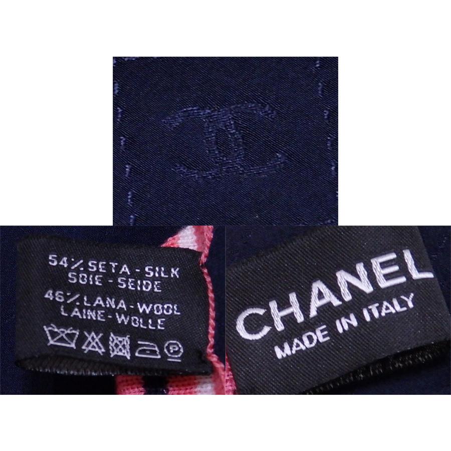 女性が喜ぶ♪ CHANEL シャネル スカーフ おすすめ ネイビーxピンク