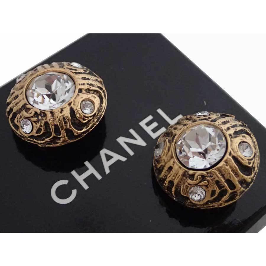 シャネル Chanel イヤリング 金属素材ｘラインストーン ゴールドｘシルバー おすすめ Ea ブランドバリュー 通販 Yahoo ショッピング