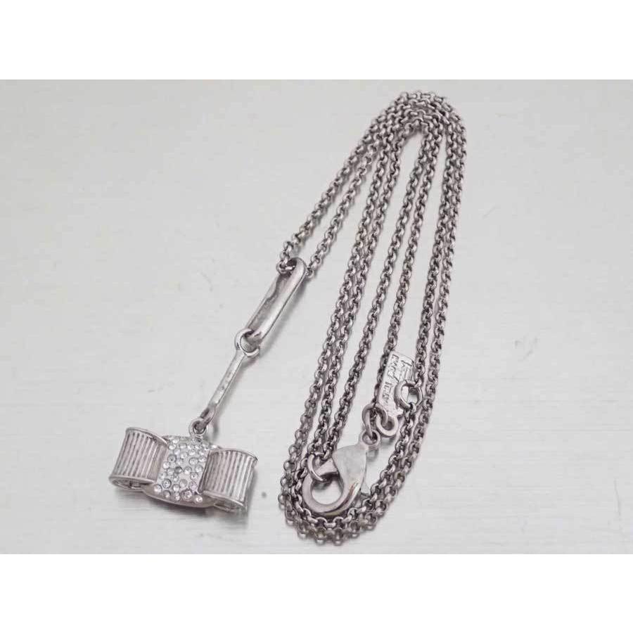 サルヴァトーレフェラガモ Salvatore Ferragamo ネックレス ヴァラリボン 金属素材xラインストーン シルバー おすすめ :e50138:ブランドバリュー - 通販 - Yahoo!ショッピング