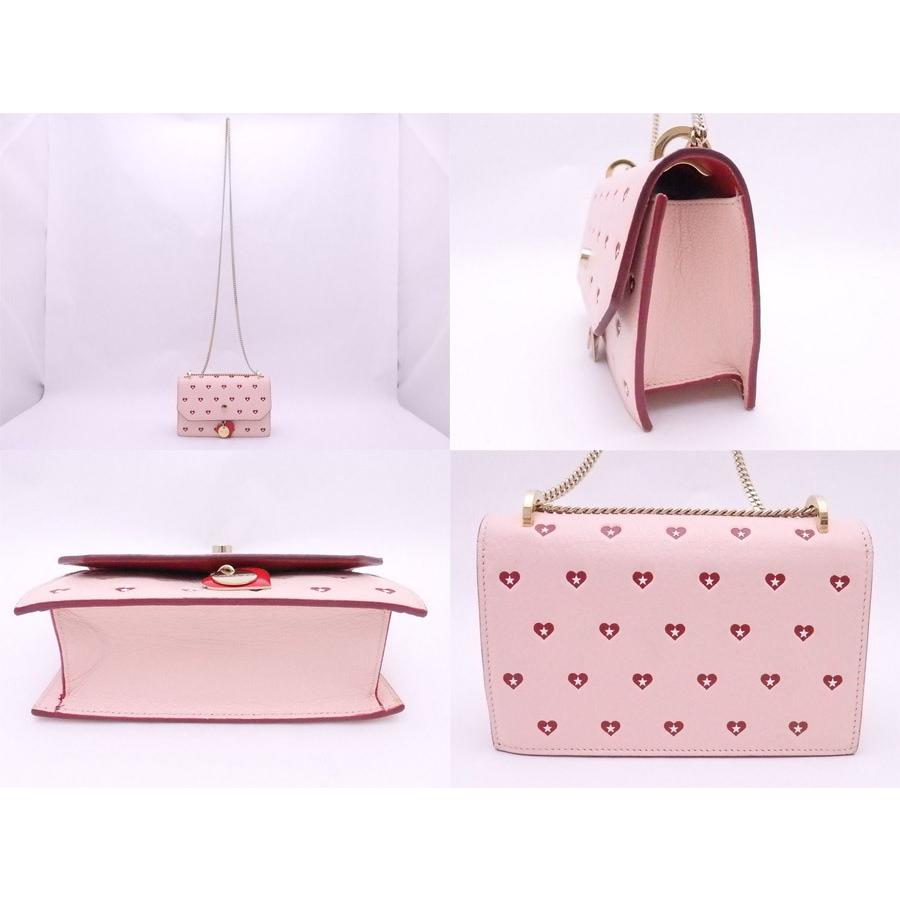 JIMMY CHOO ジミーチュウ 斜め掛けショルダーバッグ ハート レザーx  