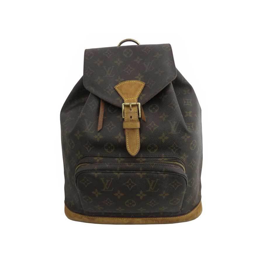ルイヴィトン Louis メンズファッション Vuitton リュック Louis モノグラム モンスリgm 定番人気 モノグラムキャンバスxレザー ブランドバリュー ブラウンxゴールド金具 ブラウンxゴールド金具 E
