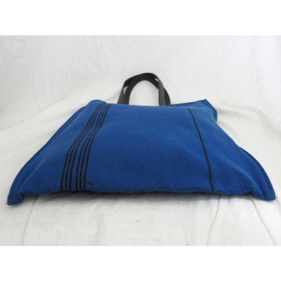 エルメス トートバッグ ネイビー キャンバス レザー ハンドバッグ HERMES HERMES（エルメス） トートバッグ ハンドバッグ キャンバスxレザー
