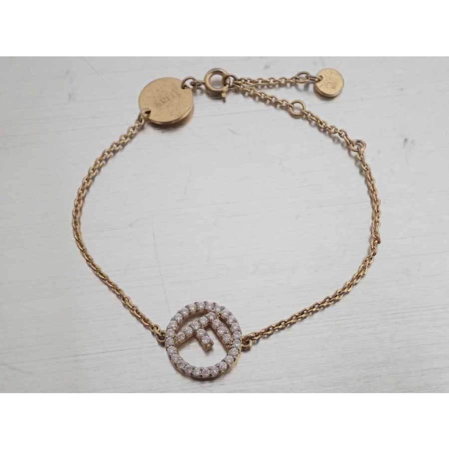 FENDI Fロゴ ラインストーン ブレスレット ゴールド FENDI Fロゴ ラインストーン ブレスレット ゴールド FENDI