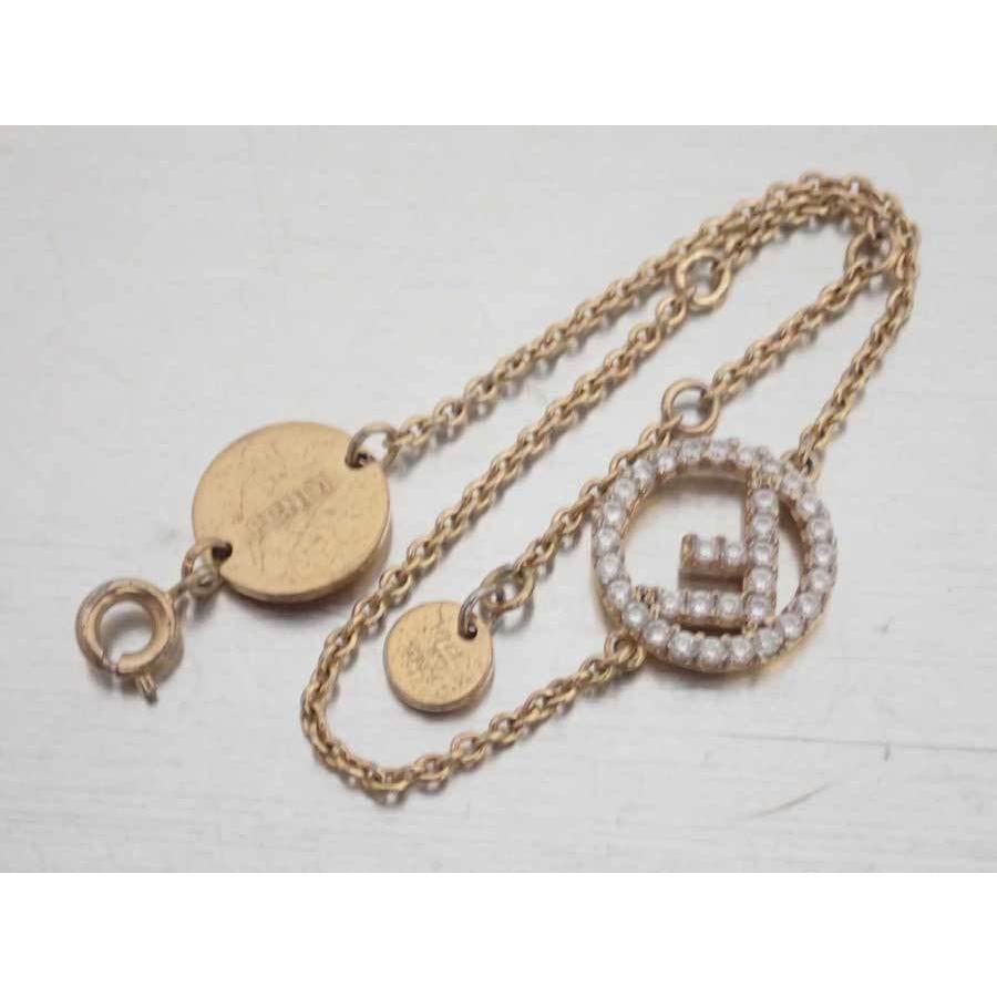 FENDI フェンディ ブレスレット Fロゴ 金属素材xラインストーン