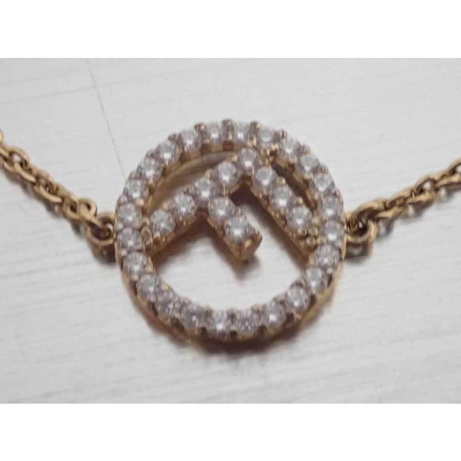 FENDI フェンディ ブレスレット Fロゴ 金属素材xラインストーン