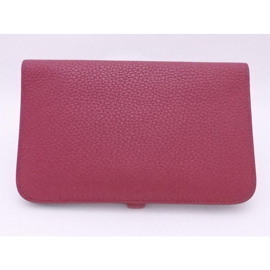 アンティーク アリゲーター レザー ウォレット 二つ折り 長財布 ルビー  