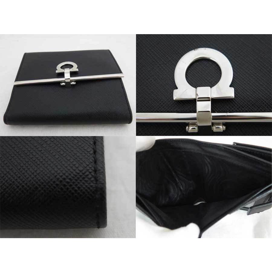 付属品完備　サルヴァトーレフェラガモ　ガンチーニクロージャー　レザー　長財布　黒 FERRAGAMO（フェラガモ） Salvatore Ferragamo 財布 長財布 ガンチーニ