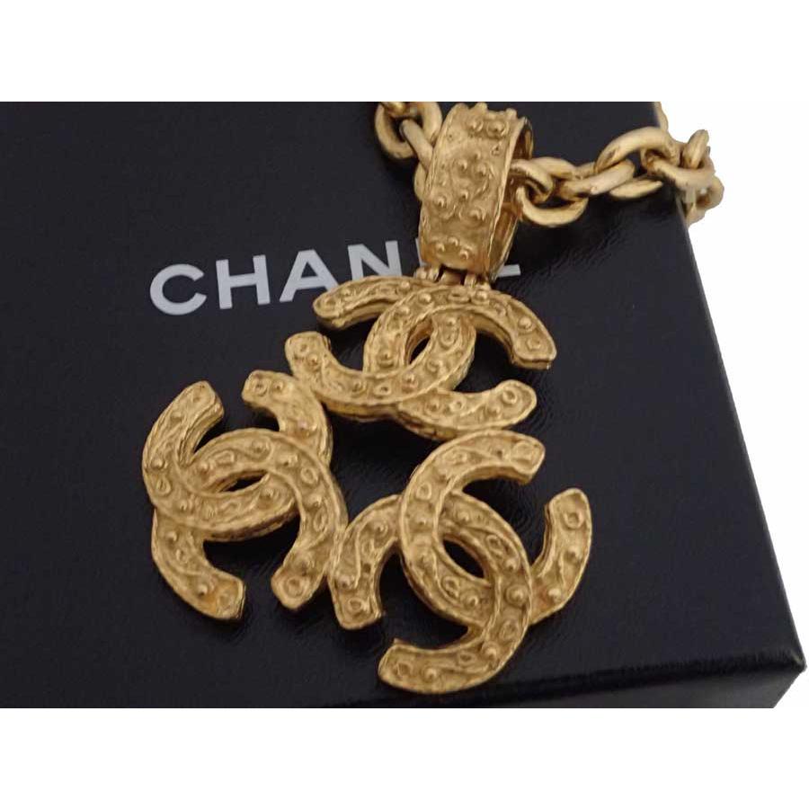 CHANEL シャネル ペンダント ネックレス トリプルココマーク 金属素材  