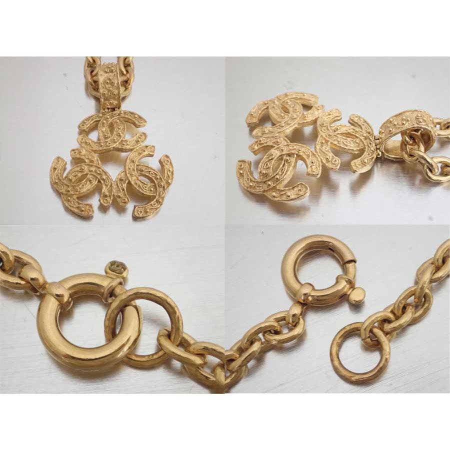 CHANEL シャネル ペンダント ネックレス トリプルココマーク 金属素材 