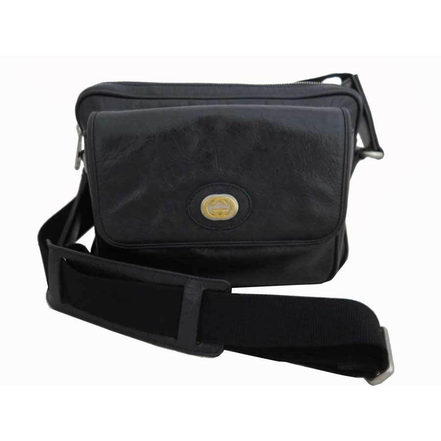 GUCCI（グッチ） バッグ GGロゴ レザーxキャンバス ブラック x
