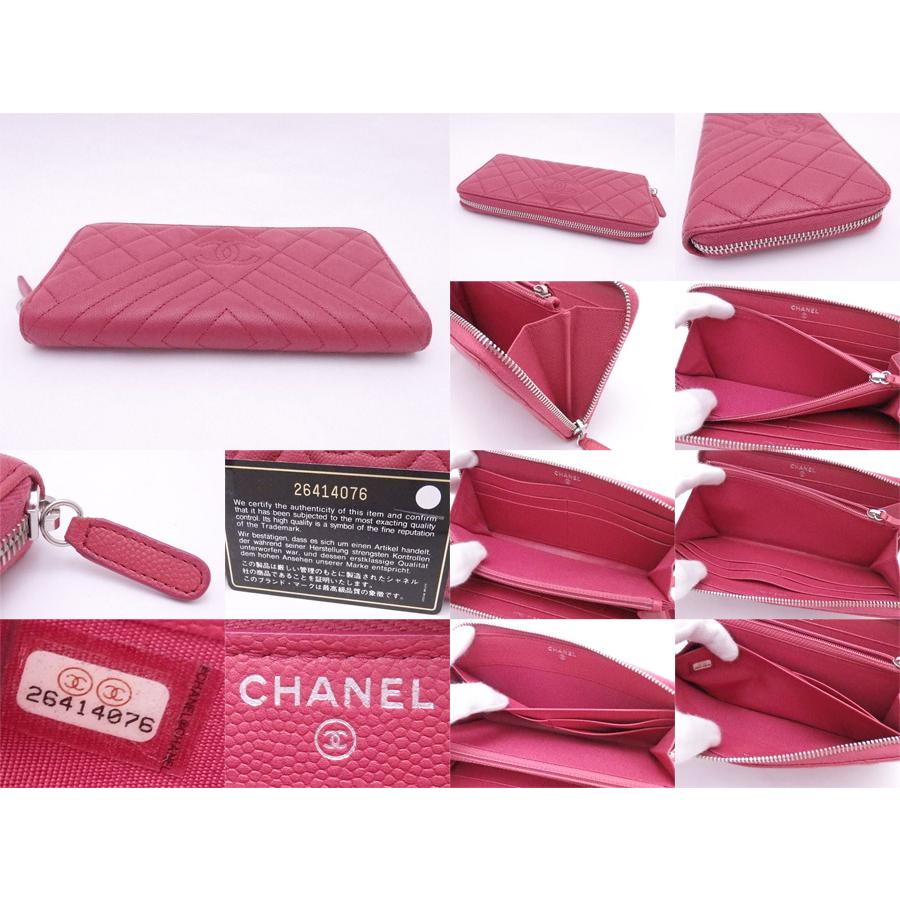 セール中13500円→11000円CHANELシャネル　ピンク レザー長財布 中古・古着通販】CHANEL (シャネル) 長財布 ピンク｜ブランド