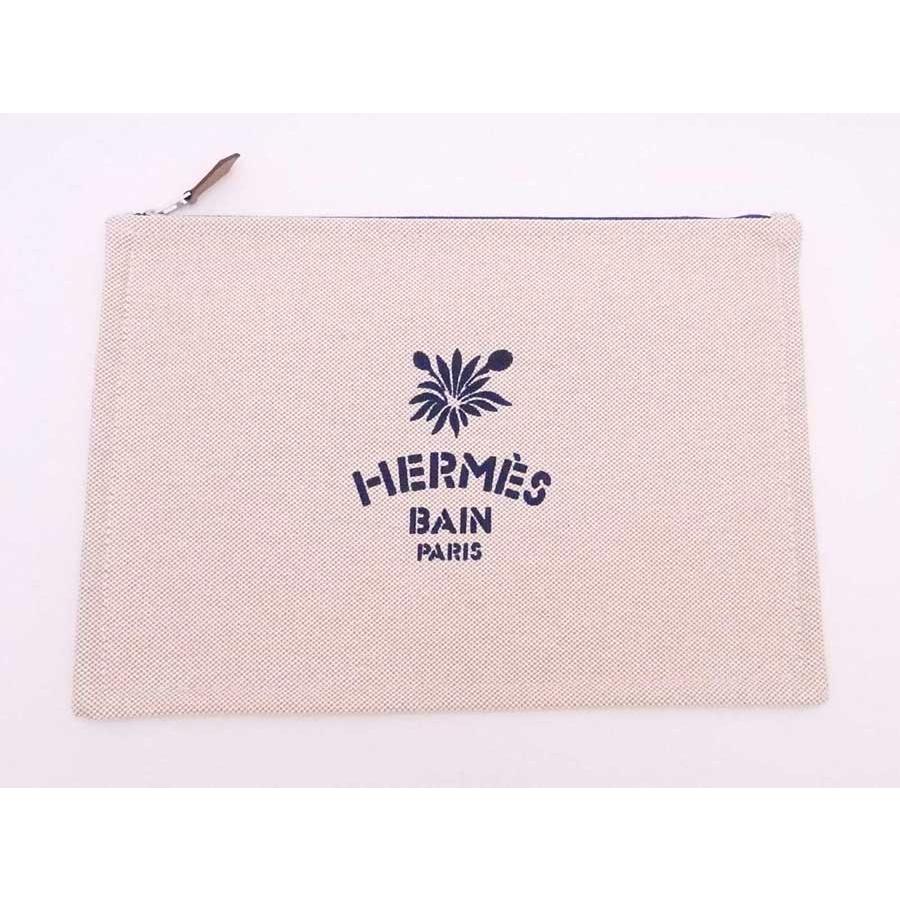 HERMES（エルメス） ポーチ マルチケース BAIN コットン ベージュx