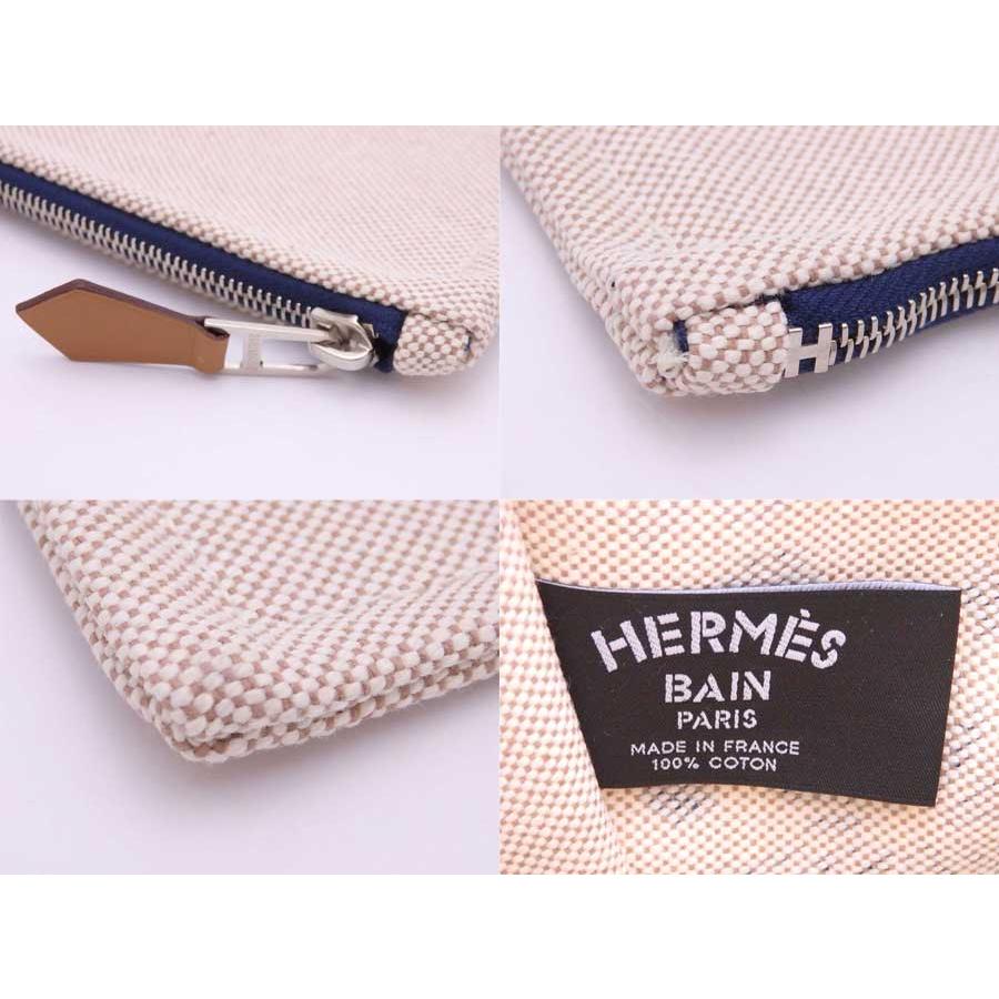 HERMES（エルメス） ポーチ マルチケース BAIN コットン ベージュx
