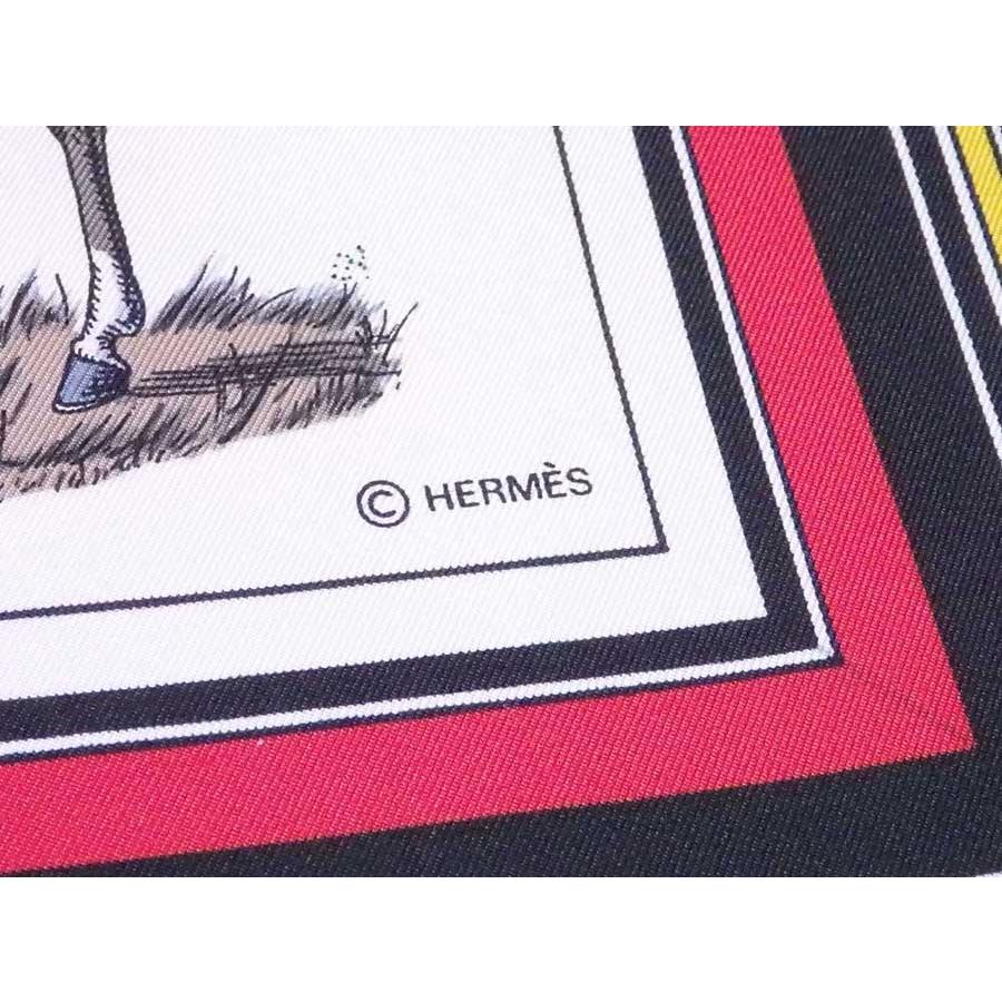 エルメス HERMES スカーフ カレ 90 シルク ホワイトｘマルチカラー