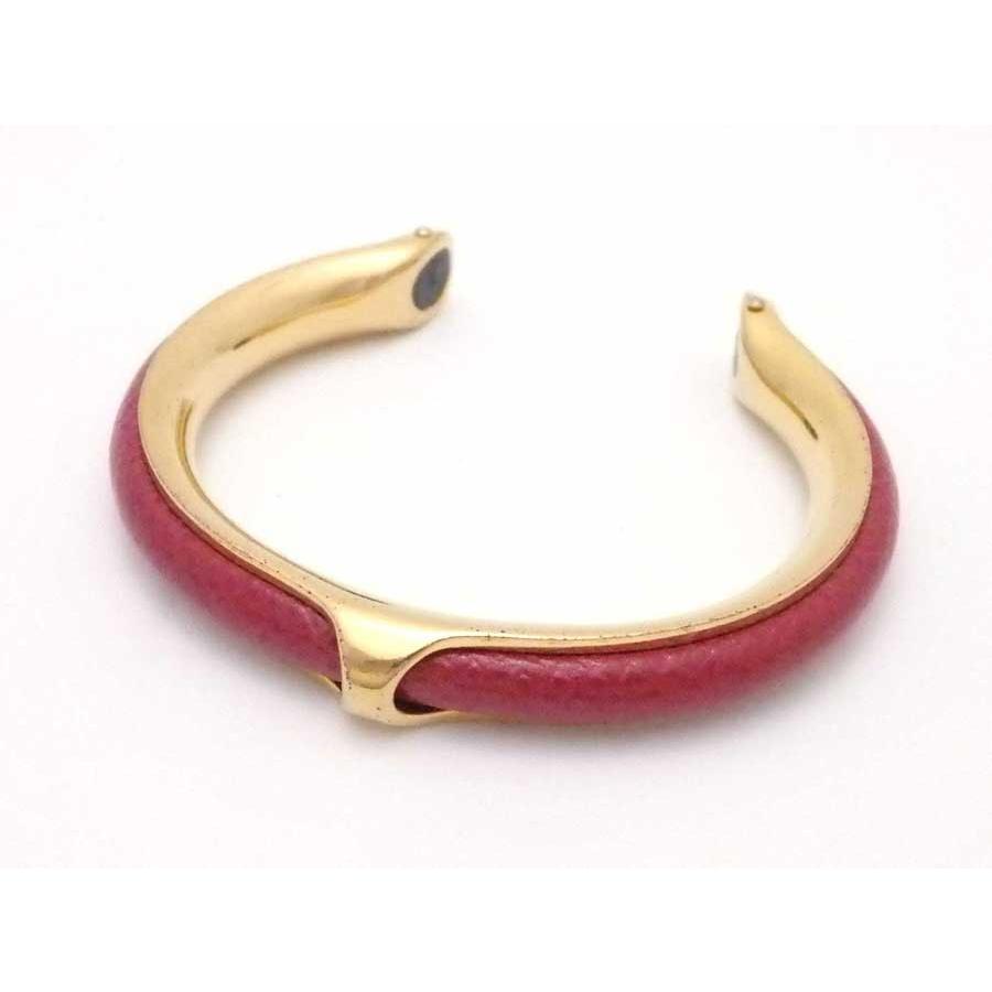 HERMES エルメス バングル ブレスレット メタル/レザー ゴールド HERMES エルメス バングル ブレスレット メタル/レザー ゴールド