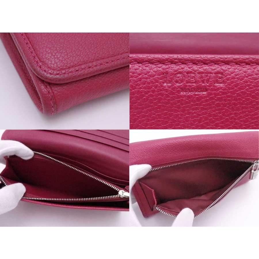 LOEWE（ロエベ） 二つ折り長財布 アナグラム レザー マゼンタ
