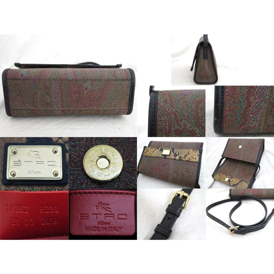 エトロ ETRO 斜め掛けショルダーバッグ ペイズリー PVC/レザー マルチカラー/ブラック レディース 送料無料【中古】 e54905g ETRO（エトロ） 斜め掛けショルダーバッグ ペイズリー PVC/レザー