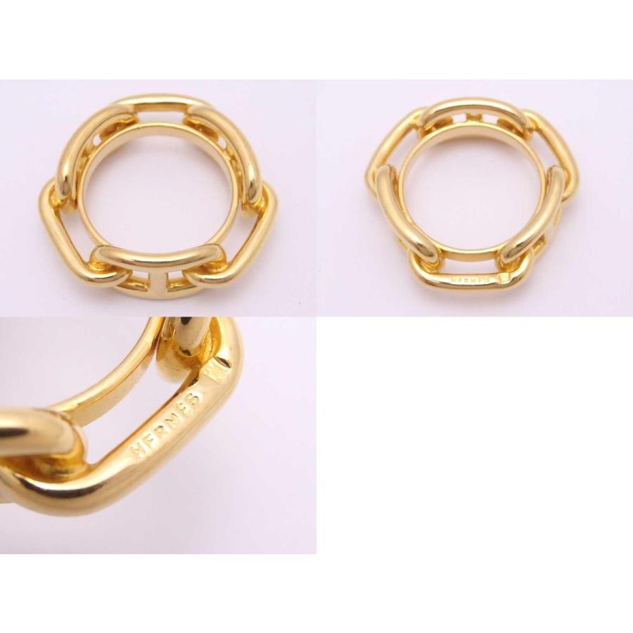 【美品】エルメス シェーヌダンクル ゴールド スカーフリング HERMES エルメス スカーフリング シェーヌダンクル メタル ゴールド