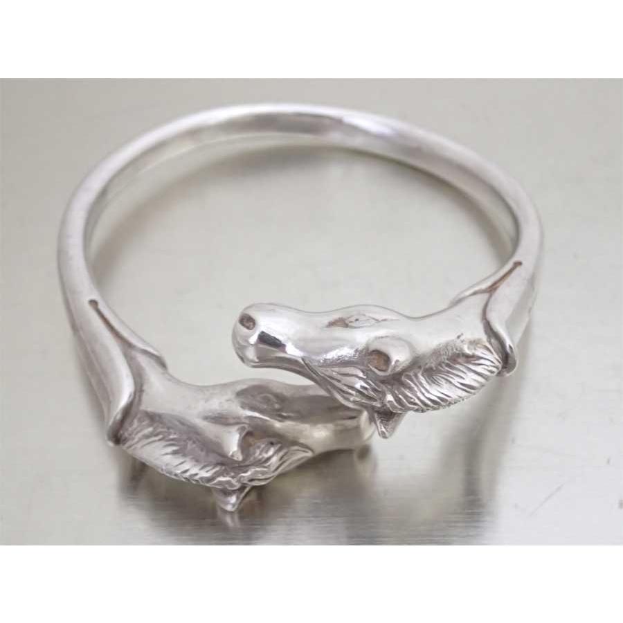 HERMES エルメス バングル ブレスレット ホースヘッド メタル