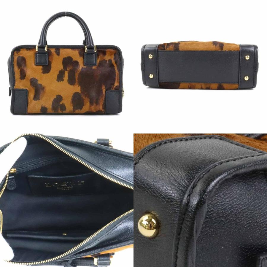 LOEWE（ロエベ） ハンドバッグ アマソナ ハラコ/レザー ブラウン