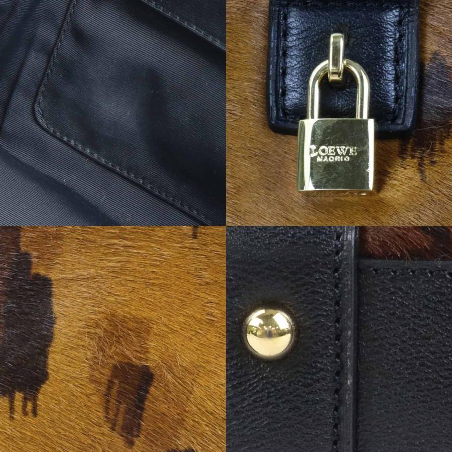 ロエベ　LOEWE アマソナ　ブラウン　ハラコレザー　ビッグアナグラムロゴ LOEWE（ロエベ） ハンドバッグ アマソナ ハラコ/レザー ブラウン