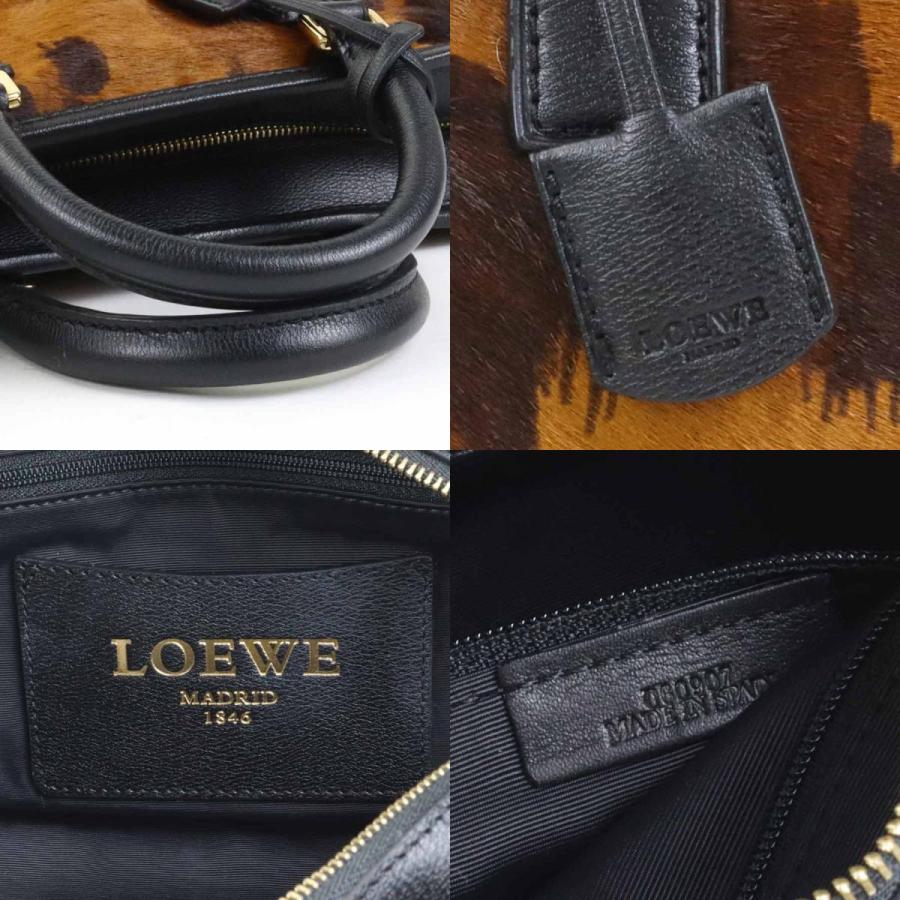 LOEWE（ロエベ） ハンドバッグ アマソナ ハラコ/レザー ブラウン