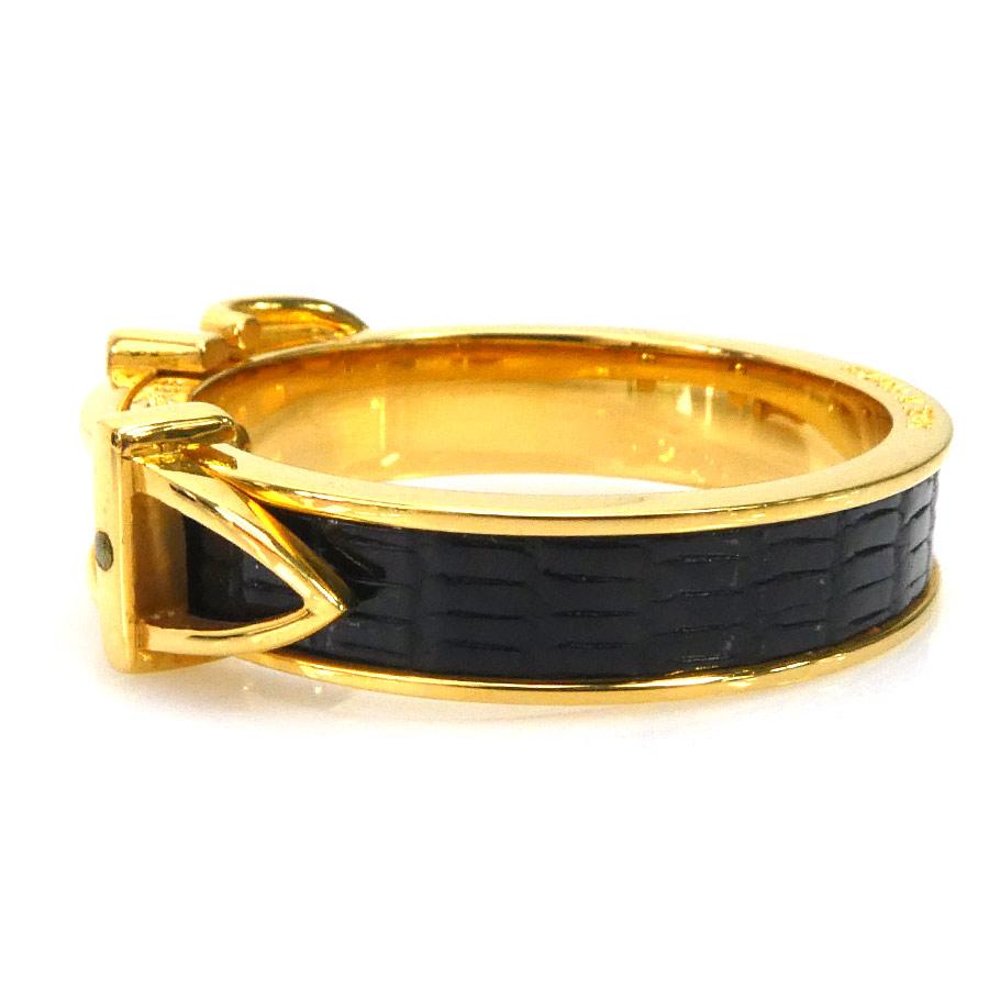 HERMES（エルメス） スカーフリング ベルトモチーフ メタル/レザー