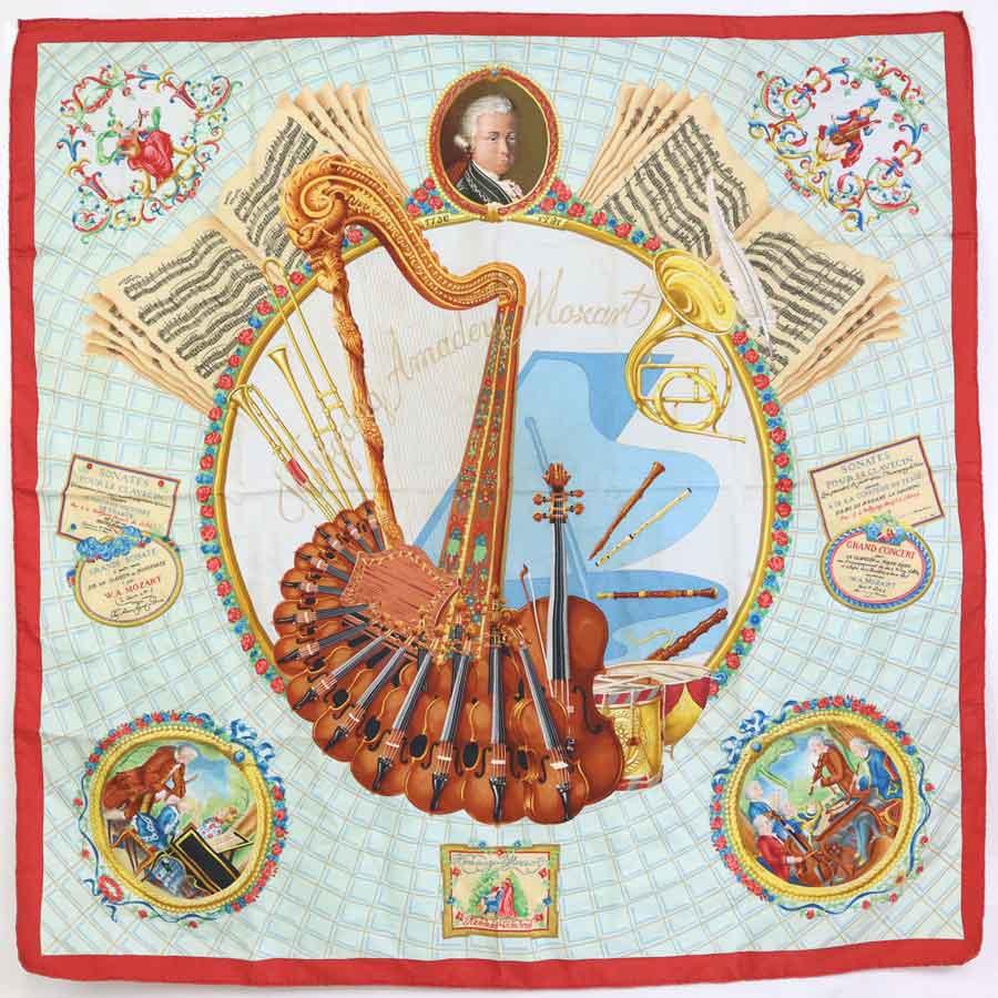 HERMES エルメス スカーフ カレ 90 Wolfgang Amadeus Mozart