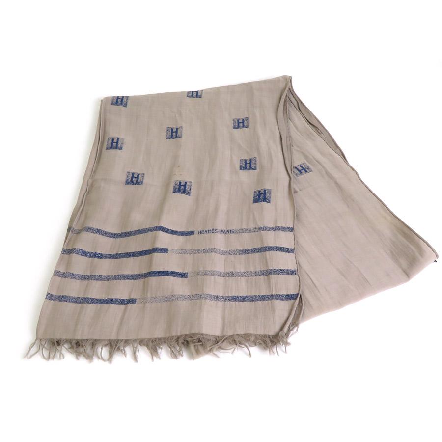 エルメス HERMES ショール スカーフ Hロゴ コットン/シルク  