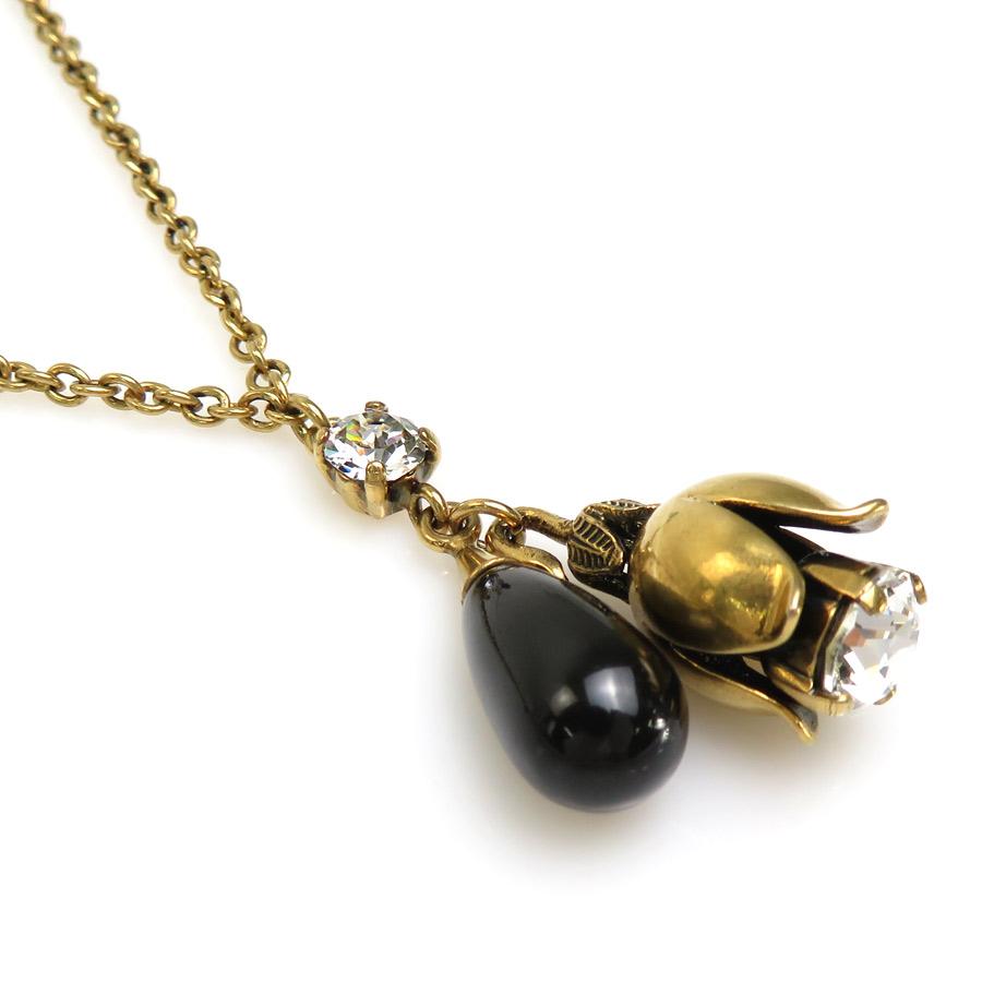 グッチ　インターロッキングネックレス　GUCCI ゴールド グッチ インターロッキング〕パール ネックレス ・ライト