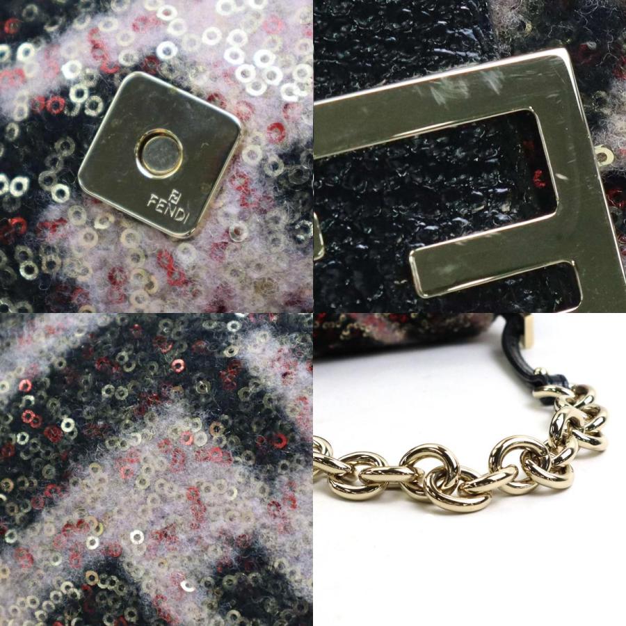 お茶　FENDI ハンドバッグ マンマバケット スパンコール　ターコイズ FENDI（フェンディ） ショルダーバッグ ミニ マンマバケット ウール