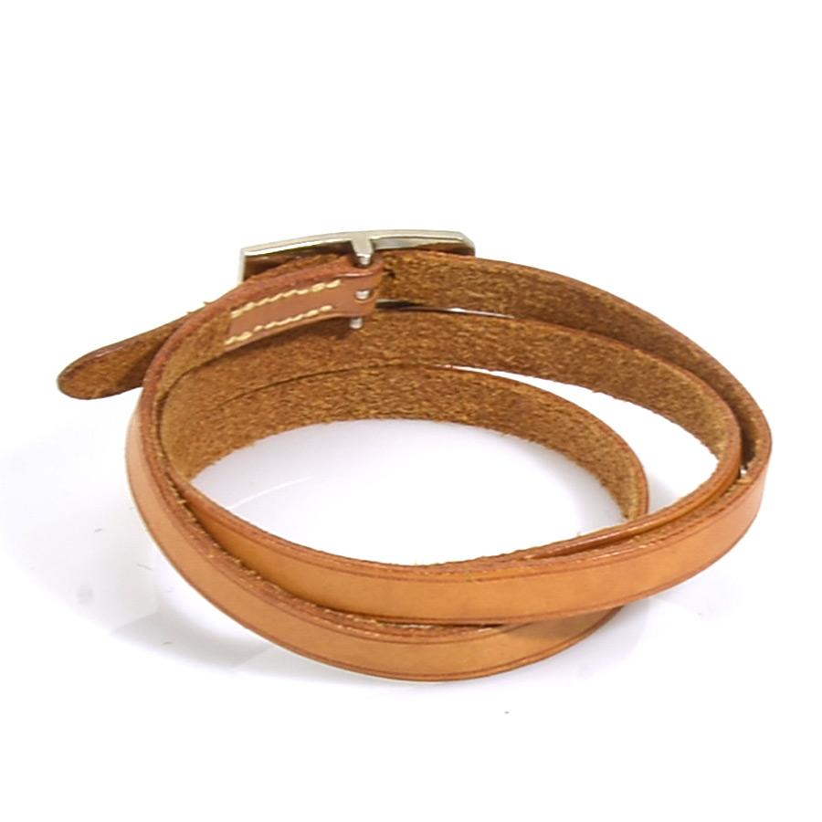 HERMES（エルメス） ブレスレット レザー/メタル ブラウン/シルバー