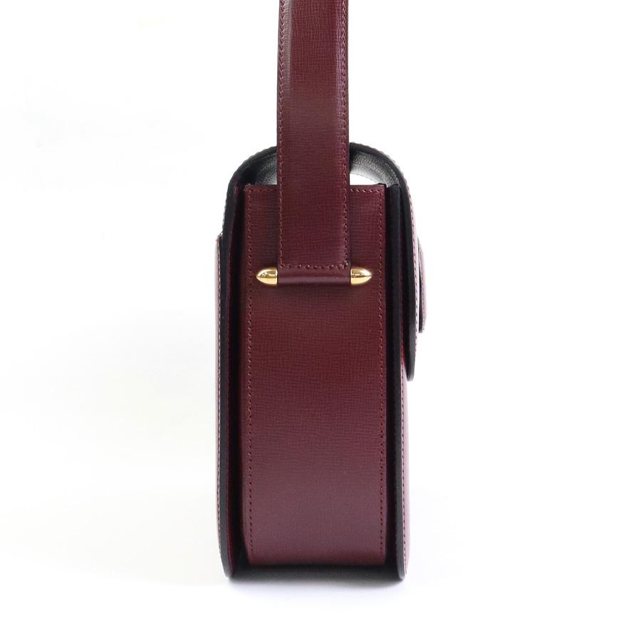 Cartier バーガンディ レザー ショルダーバッグ Cartier バーガンディ レザーショルダーバッグ 収納袋付き
