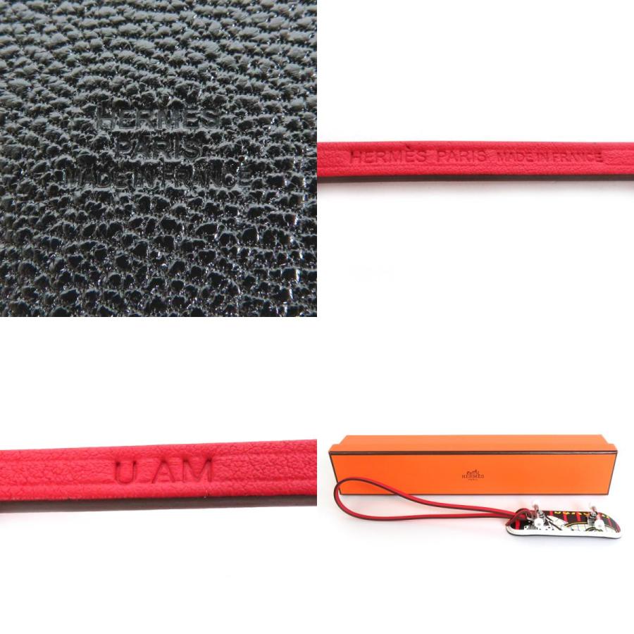 HERMES エルメス チャーム フィンガースケートボード レザー ブラック