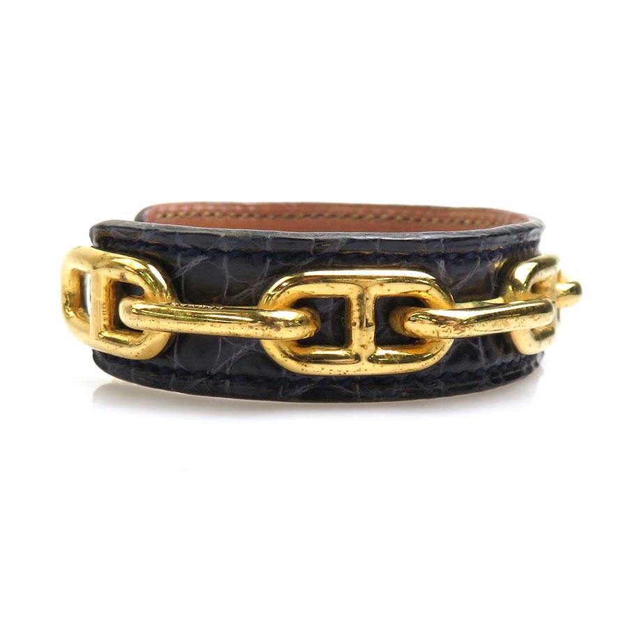 HERMES（エルメス） バングル ブレスレット シェーヌダンクル レザー