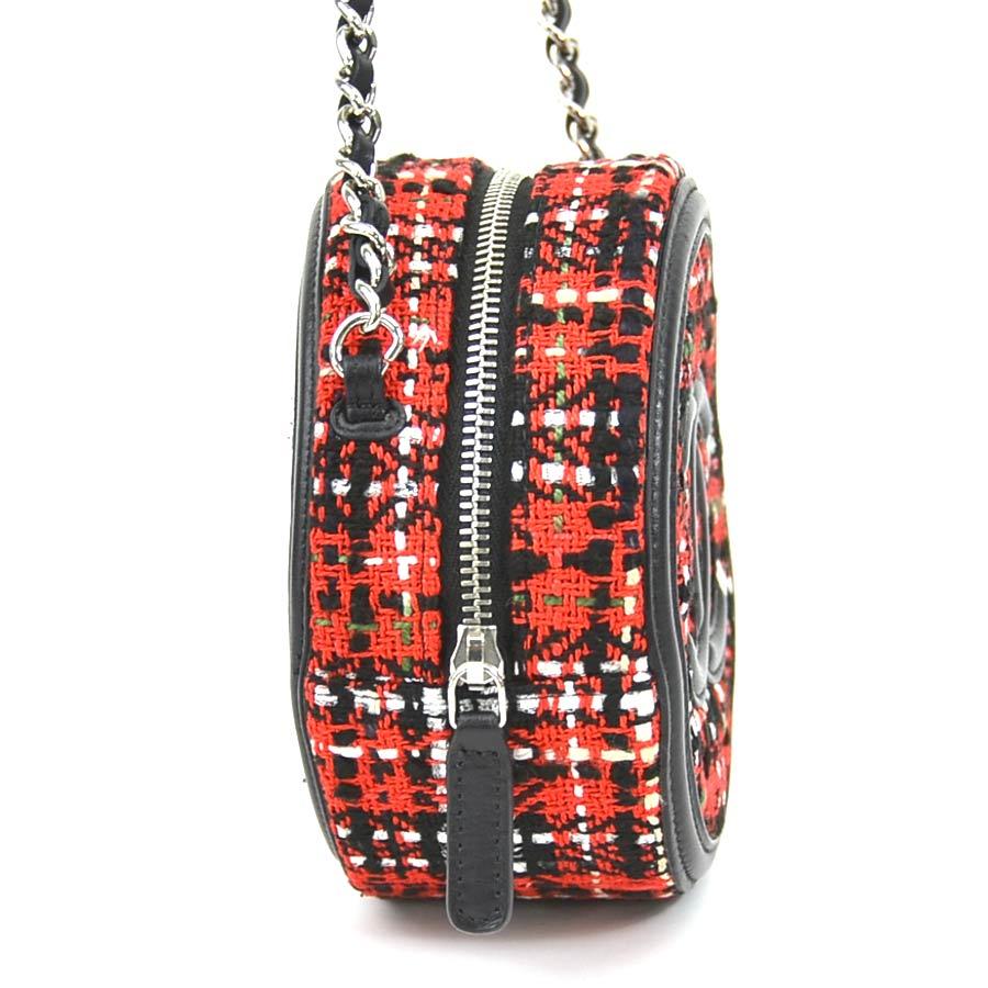 CHANEL シャネル 斜め掛けショルダーバッグ ココマーク ツイード  