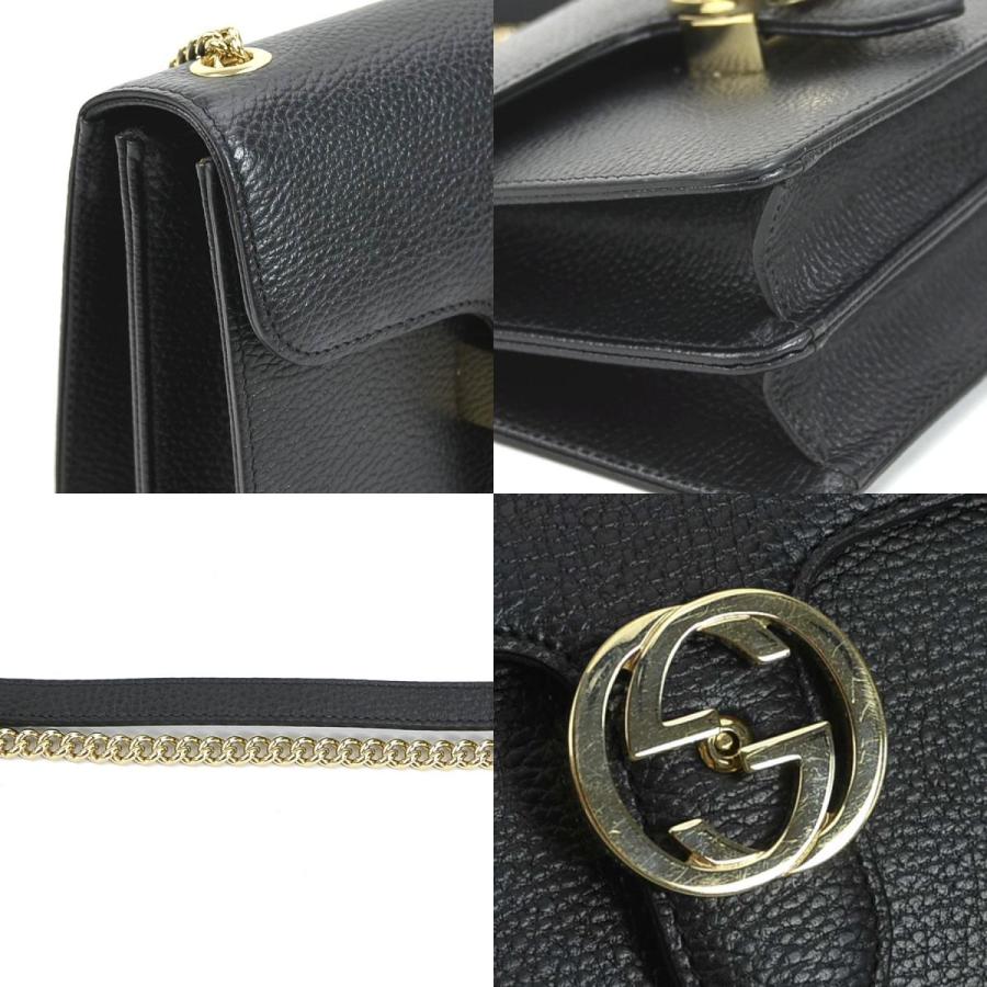 GUCCI ゴールド ブラック ショルダーバッグ グッチ GUCCI チェーンショルダーバッグ ポシェット オールド
